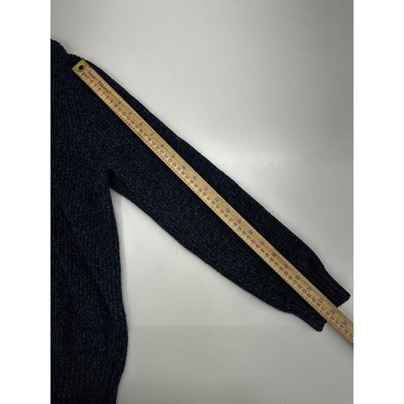 American Eagle Mens Sweater Size Medium Blue Wool Blend Athletic Fit Shawl Neck - Picture 8 of 10